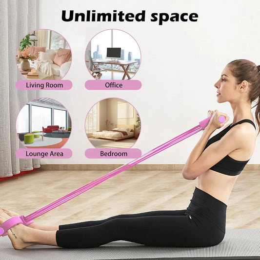 Multi-Function Tension Rope Band & Pedal Puller Resistance Band, 6-Tube Elastic Yoga Pedal Puller Resistance Band